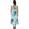 Delicate Watercolor Painting Surreal Oasis Scene With Intense Dramatic Lighting Tie-Strap Tiered Midi Chiffon Dress View4