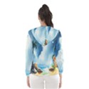 Delicate Watercolor Painting Surreal Oasis Scene With Intense Dramatic Lighting Women s Hooded Windbreaker View2