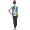 Delicate Watercolor Painting Surreal Oasis Scene With Intense Dramatic Lighting Kids  Mesh Tank Top View2