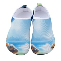 Delicate Watercolor Painting Surreal Oasis Scene With Intense Dramatic Lighting Men s Sock-style Water Shoes