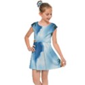 Delicate Watercolor Painting Surreal Oasis Scene With Intense Dramatic Lighting Kids  Cap Sleeve Dress View1
