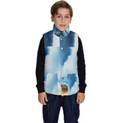 Delicate Watercolor Painting Surreal Oasis Scene With Intense Dramatic Lighting Kid s Button Up Puffer Vest
