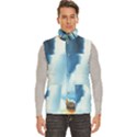 Delicate Watercolor Painting Surreal Oasis Scene With Intense Dramatic Lighting Men s High Neck Button Up Puffer Vest View1