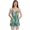 Illustrations Plants Nature Leaves V-Neck Satin Loungewear Set View1