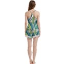 Illustrations Plants Nature Leaves V-Neck Satin Loungewear Set View4