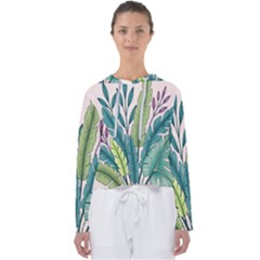 Illustrations Plants Nature Leaves Women s Slouchy Sweat