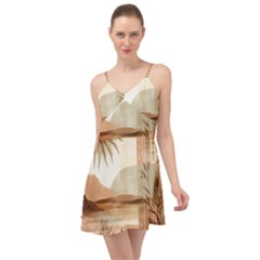 Abstract Sun Boho Bohemian Design Summer Time Chiffon Dress