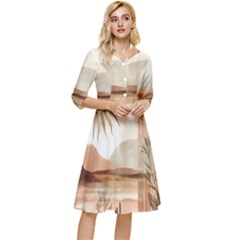 Abstract Sun Boho Bohemian Design Classy Knee Length Dress