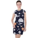 Space Galaxy Universe Stars Sky Drawstring Hooded Dress View1