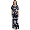 Space Galaxy Universe Stars Sky Short Sleeve Long Pants Satin Pajamas Set View1