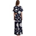 Space Galaxy Universe Stars Sky Short Sleeve Long Pants Satin Pajamas Set View4