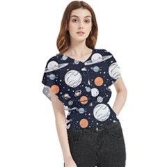 Space Galaxy Universe Stars Sky Butterfly Chiffon Blouse