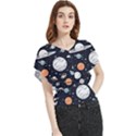 Space Galaxy Universe Stars Sky Butterfly Chiffon Blouse View1