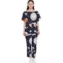 Space Galaxy Universe Stars Sky Batwing Lightweight Chiffon Jumpsuit View1