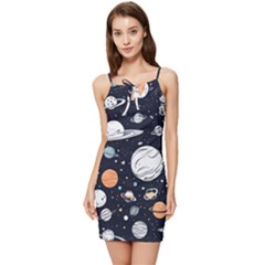 Space Galaxy Universe Stars Sky Summer Tie Front Dress