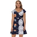 Space Galaxy Universe Stars Sky Short Sleeve Tiered Mini Dress View1