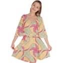 Abstract Pattern Design Scrapbooking Velour Kimono Dress View1