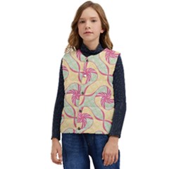Abstract Pattern Design Scrapbooking Kid s Button Up Puffer Vest	