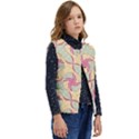 Abstract Pattern Design Scrapbooking Kid s Button Up Puffer Vest	 View2