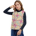 Abstract Pattern Design Scrapbooking Kid s Button Up Puffer Vest	 View3