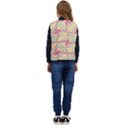 Abstract Pattern Design Scrapbooking Kid s Button Up Puffer Vest	 View4