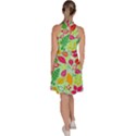 Flower Flora Floral Nature Pattern Seamless Sleeveless Halter Neck A-Line Dress View4