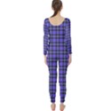 Blue Tartan Plaid 1 Long Sleeve Catsuit View2