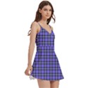 Blue Tartan Plaid 1 Body Wrap Sleeveless V-Neck Mini Dress View3