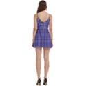 Blue Tartan Plaid 1 Body Wrap Sleeveless V-Neck Mini Dress View4