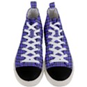 Blue Tartan Plaid 1 Men s Mid-Top Canvas Sneakers View1