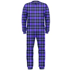 Blue Tartan Plaid 1 Onepiece Jumpsuit (men)