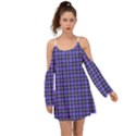 Blue Tartan Plaid 1 Boho Dress View1