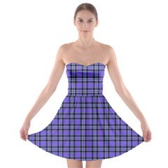 Blue Tartan Plaid 1 Strapless Bra Top Dress