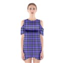 Blue Tartan Plaid 1 Shoulder Cutout One Piece Dress View1