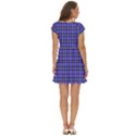 Blue Tartan Plaid 1 Short Sleeve Tiered Mini Dress View4