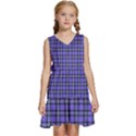 Blue Tartan Plaid 1 Kids  Sleeveless Tiered Mini Dress View1
