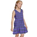 Blue Tartan Plaid 1 Kids  Sleeveless Tiered Mini Dress View3
