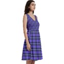 Blue Tartan Plaid 1 Sleeveless V-Neck Skater Dress with Pockets View3