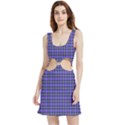 Blue Tartan Plaid 1 Velour Cutout Dress View1