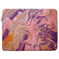 Pink Ribbon 17  Vertical Laptop Sleeve Case With Pocket