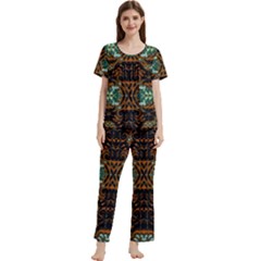 Photo 290 9-35-6 Women s Short Sleeve Long Pants Cozy Lounge Set