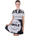 Black And White Simple Make Me Smile T Shirt 20250203 014057 0000 Short Sleeve Shoulder Cut Out Dress  View1