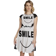 Black And White Simple Make Me Smile T Shirt 20250203 014057 0000 Cap Sleeve High Waist Dress