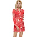 Crimson Current Long Sleeve Satin Robe View1