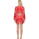 Crimson Current Long Sleeve Satin Robe View2