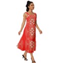 Crimson Current Square Neckline Tiered Midi Dress View3