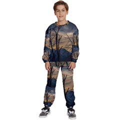 Tree Silhouette At Border Of Nahuel Haupi Lake, Rio Negro, Argentina Kids  Sweatshirt Set