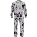 Elegant Purple Floral Jacquard Mesh Lace Fabric OnePiece Jumpsuit (Men) View2