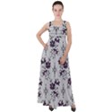 Elegant Purple Floral Jacquard Mesh Lace Fabric Empire Waist Velour Maxi Dress View1
