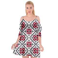 Ukrainian Folk Seamless Pattern Ornament Ethnic Ornament Border Element Traditional Art Cutout Spaghetti Strap Chiffon Dress